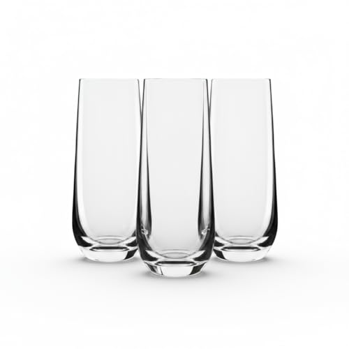 1/2/3/4PCS Stemless Champagne Flutes Elegant All-Purpose Wine Drinking Glassware Beverage Cups for Water, Juice, Beer, Liquor, Whiskey & Home Bar Decor