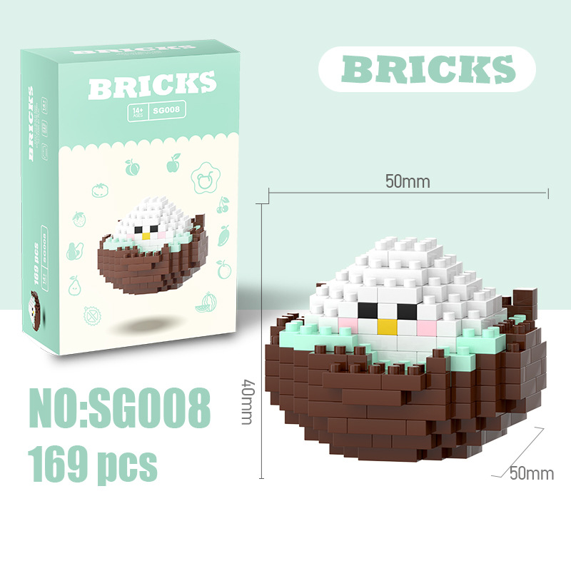 Mini Building Blocks Fruit Series DIY Construction Toy Creative 3D Fruit Model Educational Puzzle Toy for Kids BRICKS Mini Fruit Building Blocks DIY 3D Construction Puzzle Toy for Kids