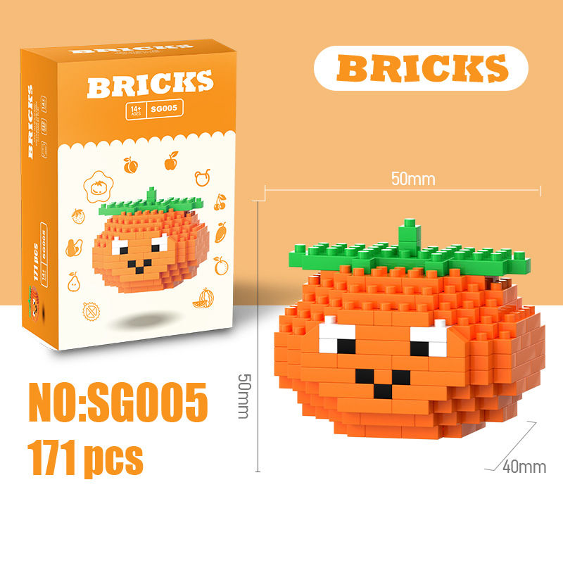 Mini Building Blocks Fruit Series DIY Construction Toy Creative 3D Fruit Model Educational Puzzle Toy for Kids BRICKS Mini Fruit Building Blocks DIY 3D Construction Puzzle Toy for Kids
