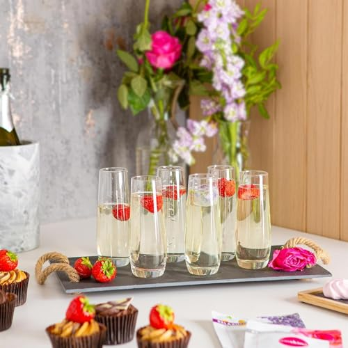 1/2/3/4PCS Stemless Champagne Flutes Elegant All-Purpose Wine Drinking Glassware Beverage Cups for Water, Juice, Beer, Liquor, Whiskey & Home Bar Decor