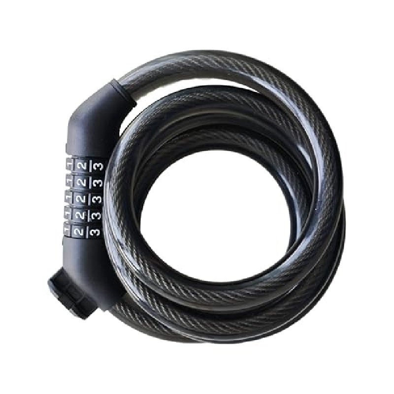 5-Dial Resettable Bicycle Lock -  Anti-Cut Cable Lock with Combination Code | Lightweight Security Chain for Mountain Bikes, E-Bikes, Scooters