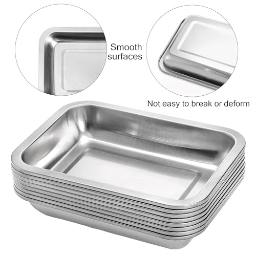 Breading Trays, Stainless Steel Serving Tray  Large Deep Breading Pan Food Prep Trays for Breadcrumb Dishes, Schnitzel, Fish