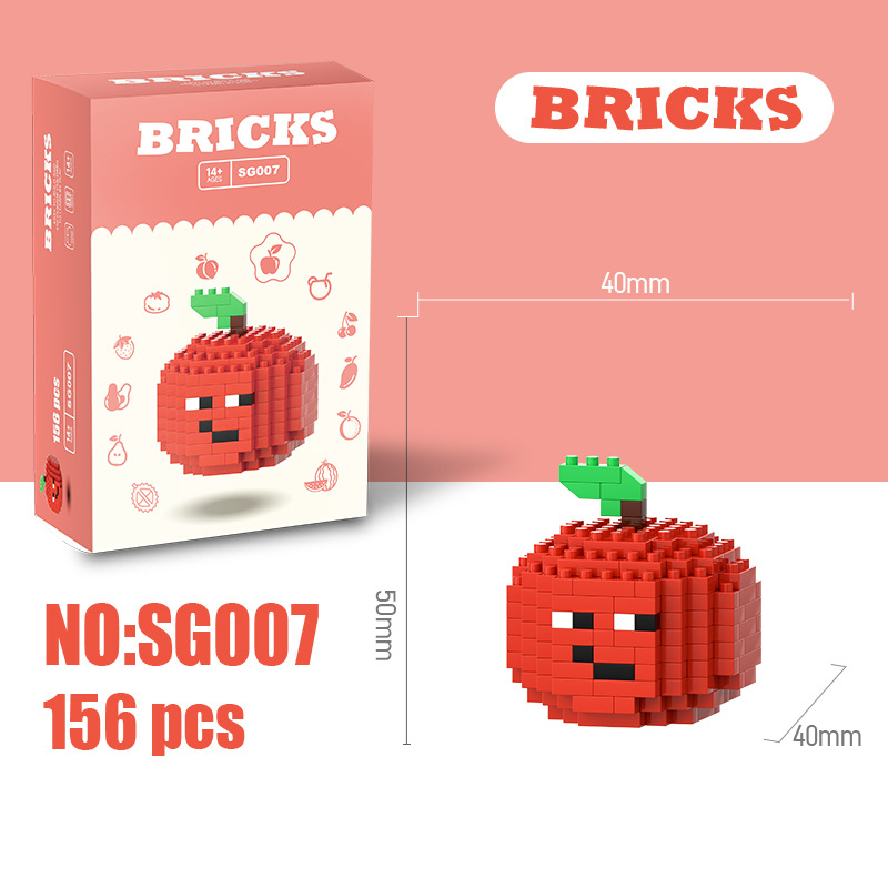 Mini Building Blocks Fruit Series DIY Construction Toy Creative 3D Fruit Model Educational Puzzle Toy for Kids BRICKS Mini Fruit Building Blocks DIY 3D Construction Puzzle Toy for Kids