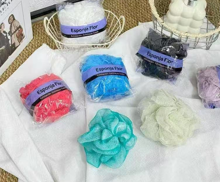 2/4 Pack Loofah Sponge Shower Loofahs Multicolor Bath Sponges Body Scrubbers Mesh Balls 70g Luffa for Rich Lather Exfoliating Wash Back Scrubber Bathroom Men Women  Cleaning Bathing Accessories