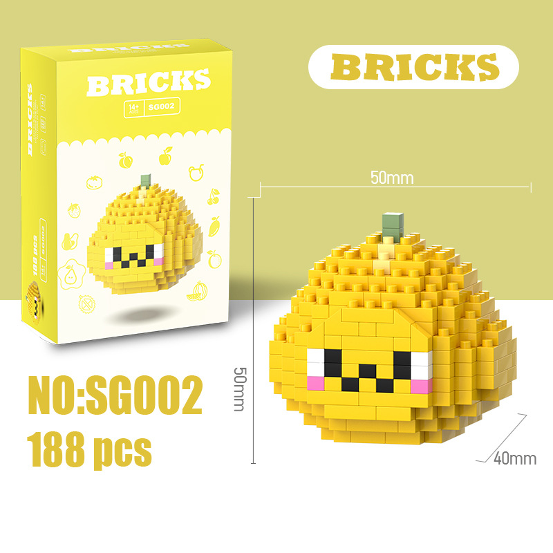 Mini Building Blocks Fruit Series DIY Construction Toy Creative 3D Fruit Model Educational Puzzle Toy for Kids BRICKS Mini Fruit Building Blocks DIY 3D Construction Puzzle Toy for Kids