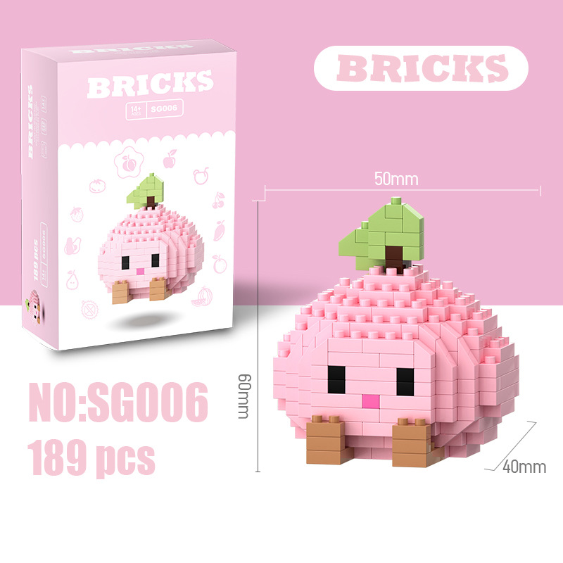 Mini Building Blocks Fruit Series DIY Construction Toy Creative 3D Fruit Model Educational Puzzle Toy for Kids BRICKS Mini Fruit Building Blocks DIY 3D Construction Puzzle Toy for Kids