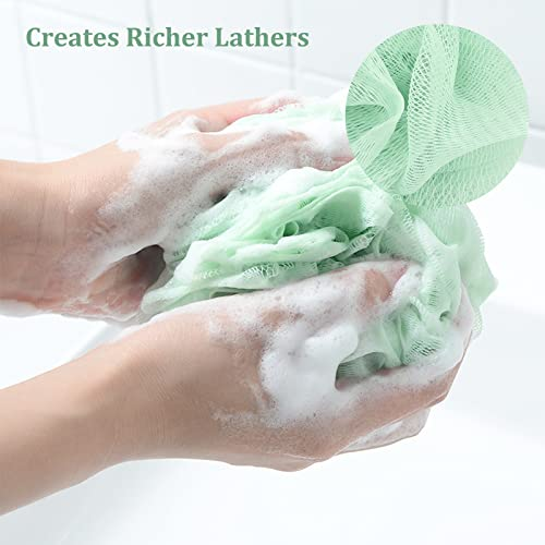 2/4 Pack Loofah Sponge Shower Loofahs Multicolor Bath Sponges Body Scrubbers Mesh Balls 70g Luffa for Rich Lather Exfoliating Wash Back Scrubber Bathroom Men Women  Cleaning Bathing Accessories
