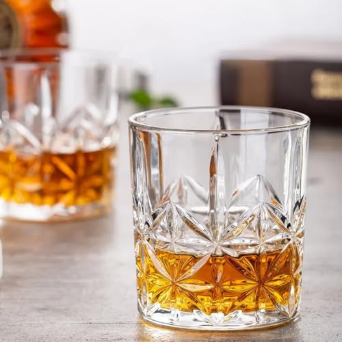 Old Fashioned Whiskey Glasses Set - Rocks Barware For Scotch, Bourbon, Liquor and Cocktail Drinks - Set of 2 - Men Gift