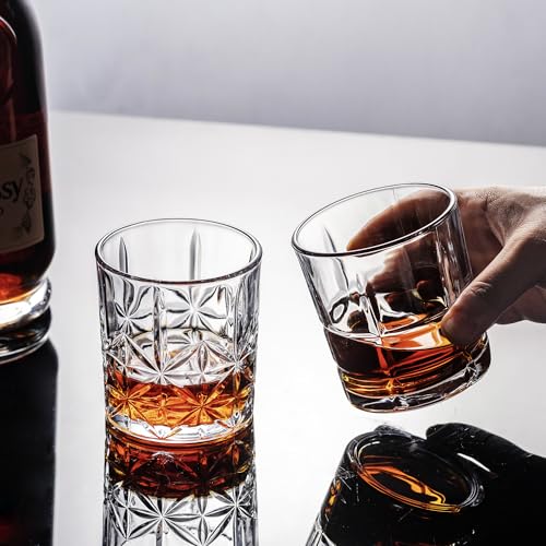 Old Fashioned Whiskey Glasses Set - Rocks Barware For Scotch, Bourbon, Liquor and Cocktail Drinks - Set of 2 - Men Gift