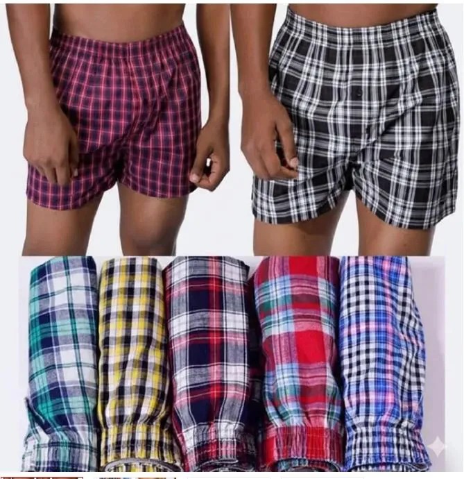 6Pcs Finest high Quality Pure Cotton Checked Men's Boxers Very Comfortable Plaid Men Underwear