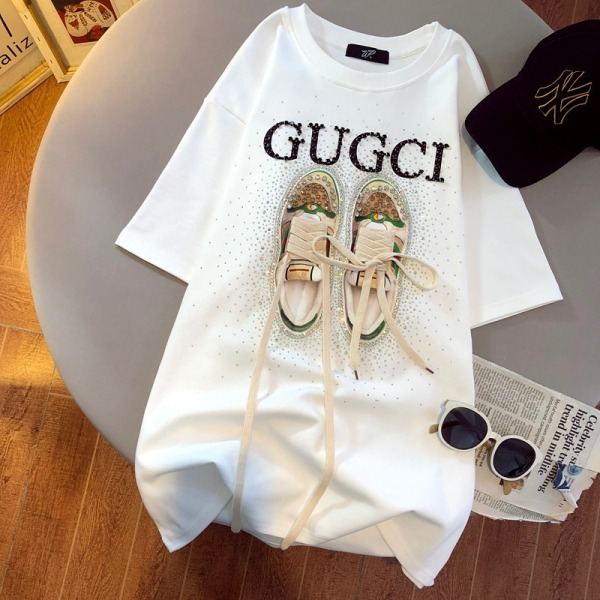New Women's Clothing Ladies Short-Sleeved T-shirt Women's Loose Large Medium And Long Top