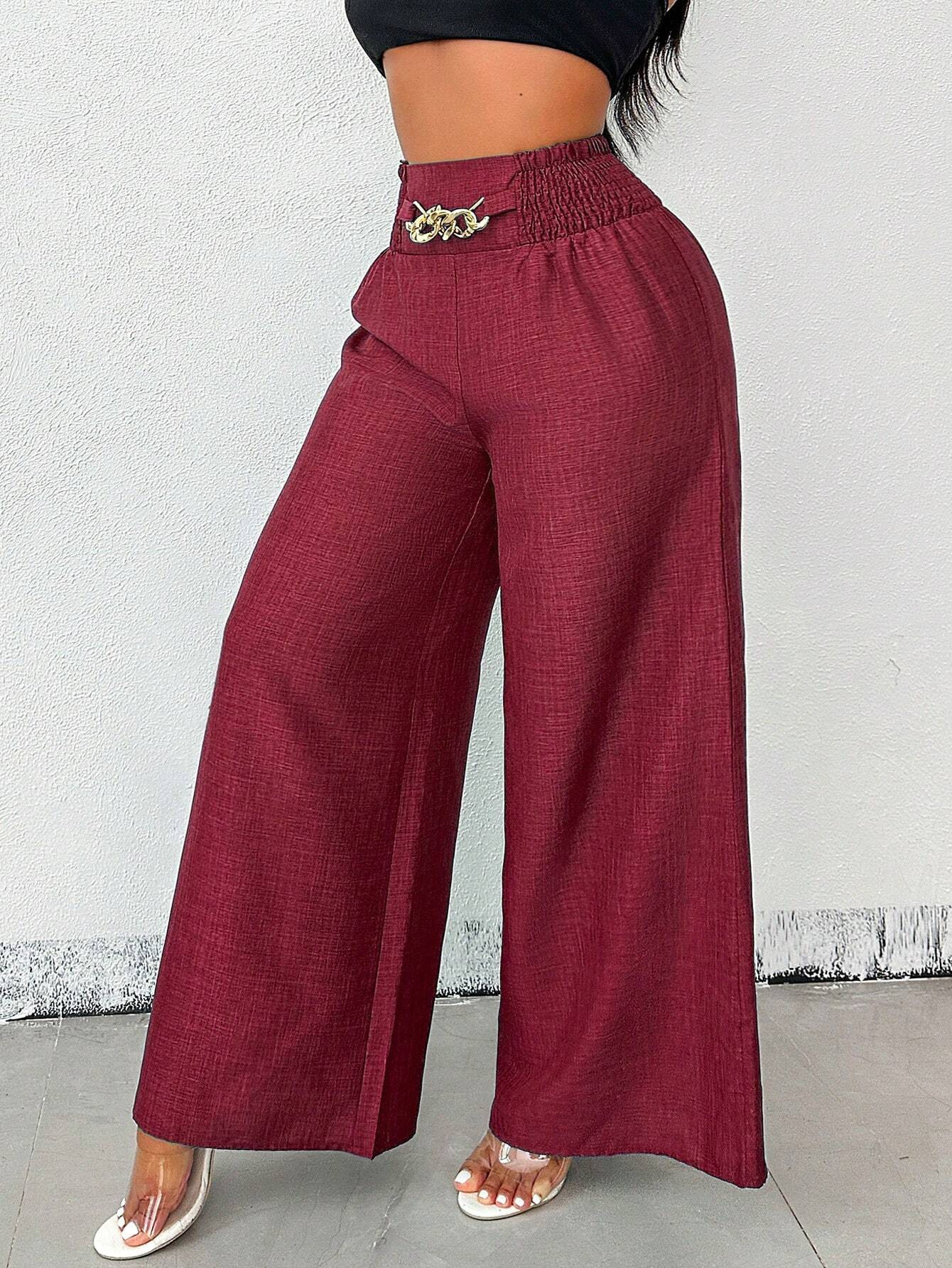 New Arrival Women Retro High Waist Wide Leg Pants Elastic Waist Draped Loose Women Trousers Fashion European American Style Casual Pants