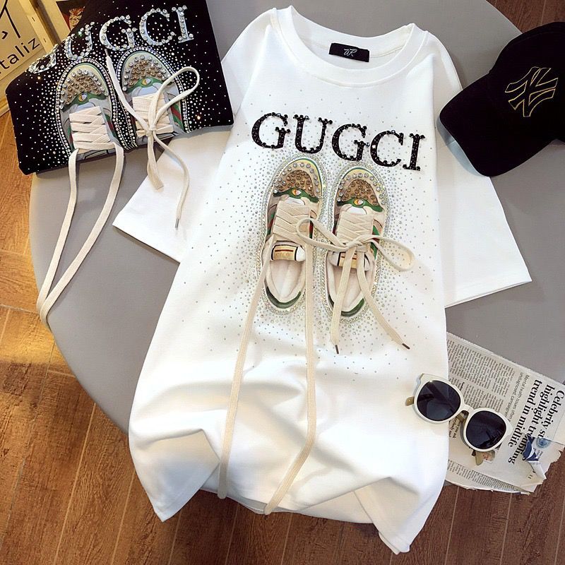 New Women's Clothing Ladies Short-Sleeved T-shirt Women's Loose Large Medium And Long Top