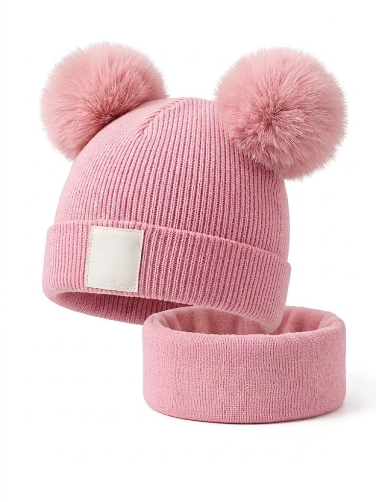 2-in-1 Baby Hat and Scarf Set - Soft Cotton Warm Winter Beanie & Matching Scarf - Cozy Newborn Headwear for Boys & Girls