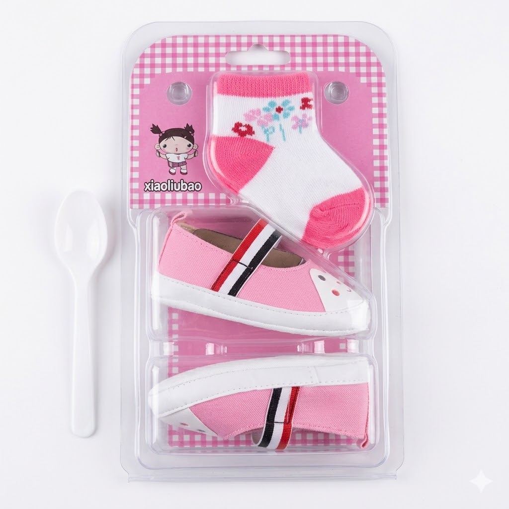 Pre-Walker Shoes & 1 pair of Socks  – Non-Slip Flexible Soles for First Steps infants and toddlers