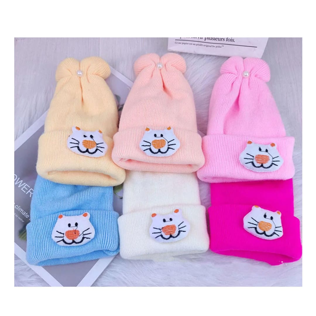 Soft Knitted Newborn Baby Cap – Warm Winter Beanie Hat for Boys & Girls (0–24 Months)