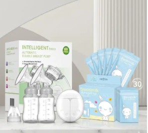 Working Mom Essential Double Electric Breast Pump Set – Includes 30 Milk Storage Bags
