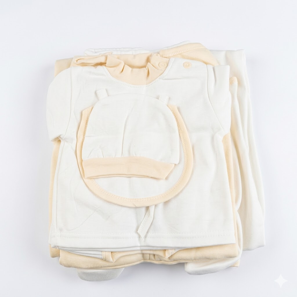Two-Tone 11PCS Premium Newborn Cotton Receiving Set – Unisex Hospital Essentials Kit