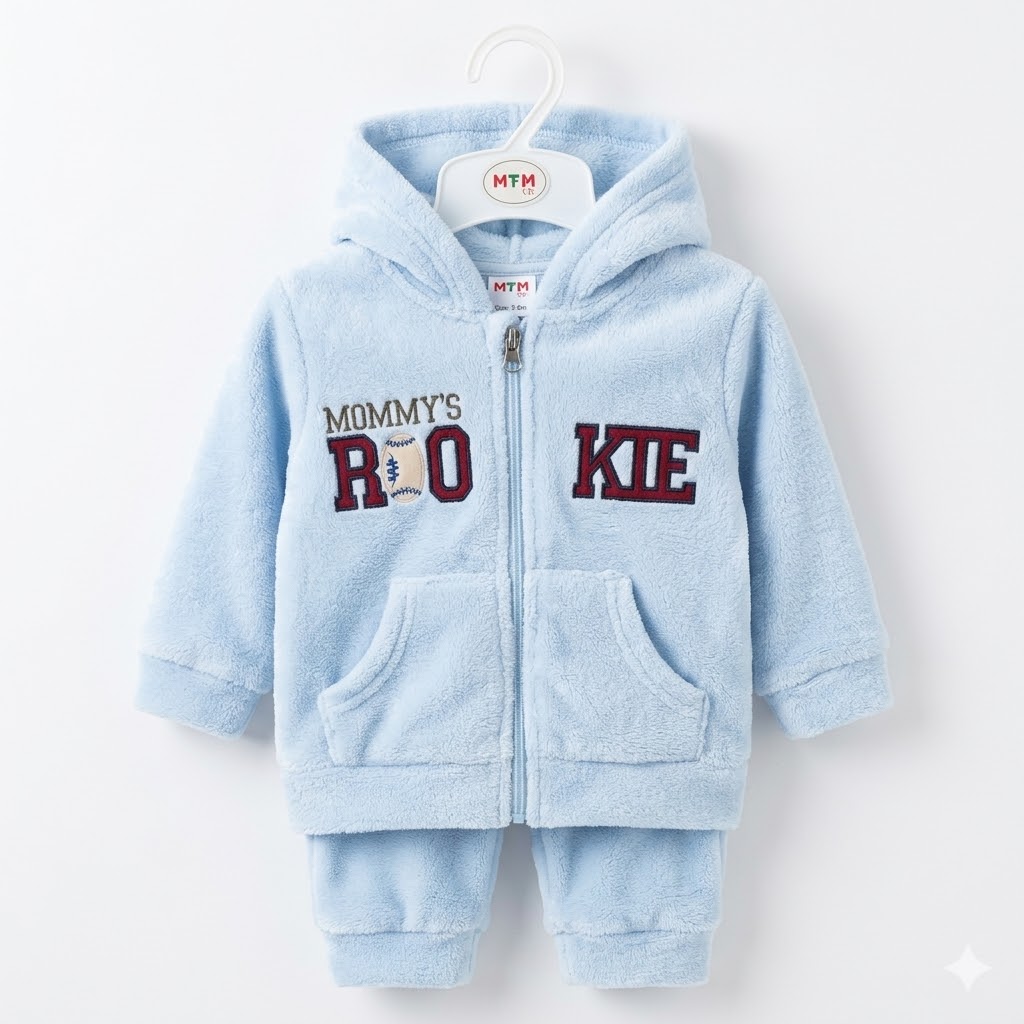 Premium Soft Cotton Baby Tracksuit - Hooded Zipper Top + Matching Joggers Age 9-12 months