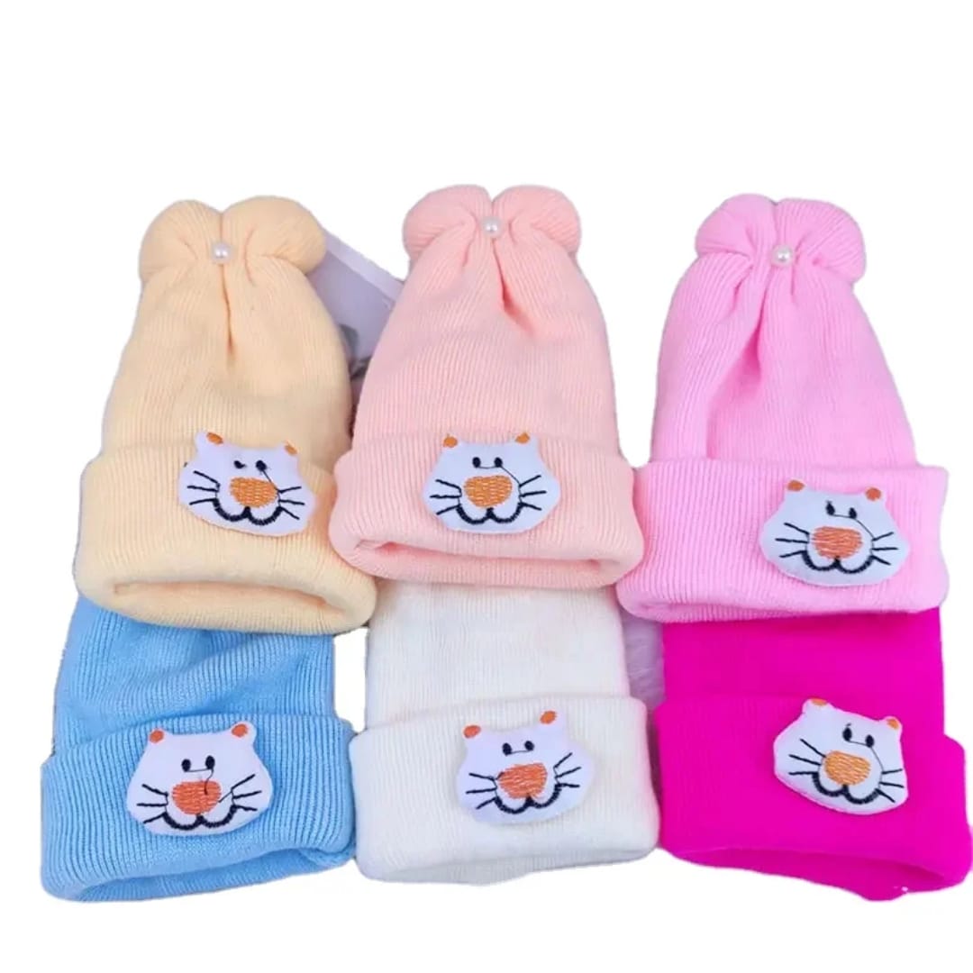 Soft Knitted Newborn Baby Cap – Warm Winter Beanie Hat for Boys & Girls (0–24 Months)