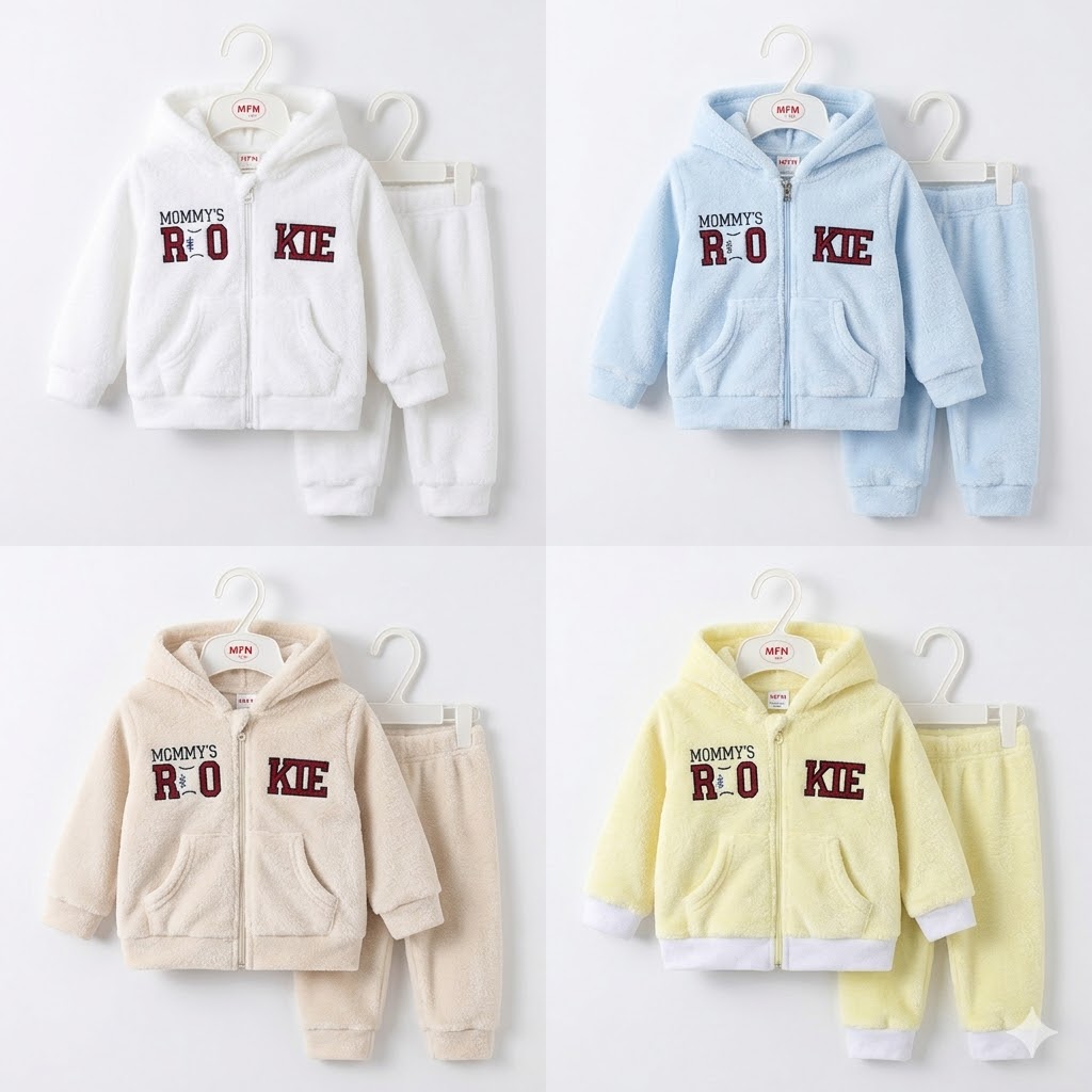 Premium Soft Cotton Baby Tracksuit - Hooded Zipper Top + Matching Joggers Age 9-12 months