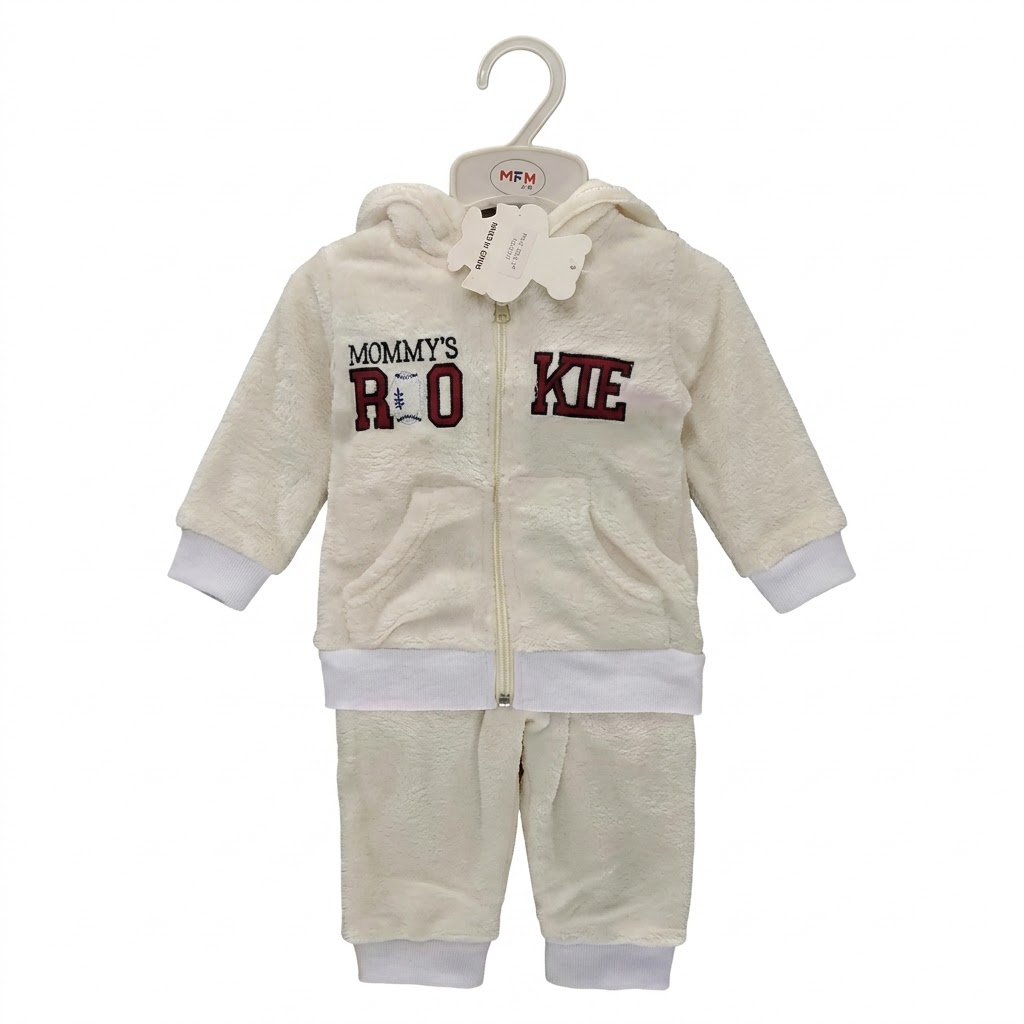 Premium Soft Cotton Baby Tracksuit - Hooded Zipper Top + Matching Joggers Age 9-12 months