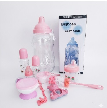 Boss Baby Feeding Bottle Bank Gift Set 14-In-1 Newborn Feeding & Care Essentials Box