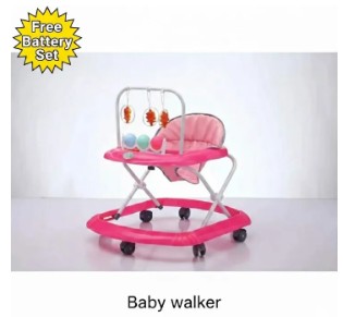 4-in-1 Baby Walker with Parent Push Handle – Adjustable Height & Musical Activity Tray – Converts to Feeding Chair + FREE Batteries