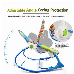 Infant to Toddler Baby Rocker with Soothing Vibrations & Musical Toy Bar – Adjustable Feeding & Sleeping Chair for Newborns to Toddlers