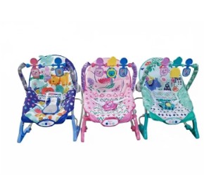 Momeasy 2-in-1 Baby Rocker & Stationary Chair – Soothing Vibrations & Music | Newborn to Toddler | Adjustable Feeding & Sleeping Seat