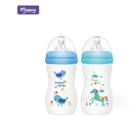 Momeasy 2-Pack Wide Neck Baby Feeding Bottles - 240ml/8oz - Anti-Colic & BPA-Free - Natural Feel Silicone Nipple