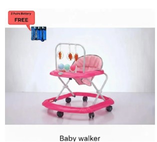 4-in-1 Baby Walker with Parent Push Handle – Adjustable Height & Musical Activity Tray – Converts to Feeding Chair + FREE Batteries