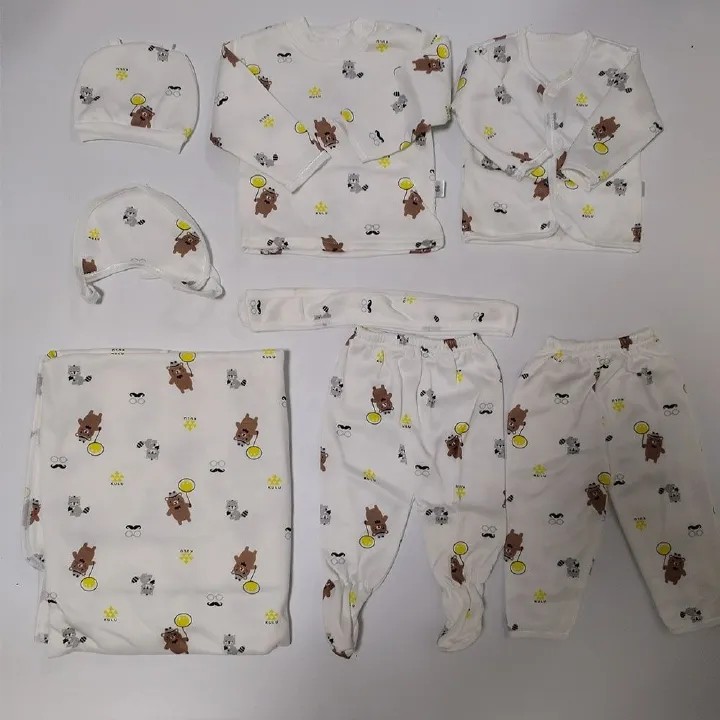 Lucky Star 11 Pieces High Quality New Born Baby Receiving Set Newborn Baby Clothes Toddler Long Sleeve Romper Pants+Hat+Bibs Fall Winter Infant Baby Outfits soft durable cozy set for girls and boys