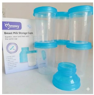 Momeasy 6-Pack Breast Milk Storage Cups (270ml/9oz) - BPA-Free, Leak-Proof & Reusable - Store, Warm & Sterilize
