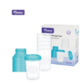 Momeasy 6-Pack Breast Milk Storage Cups – 180ml/6oz, BPA-Free, Leak-Proof, 3-in-1: Warm, Store & Sterilize, Compatible with Most Pumps