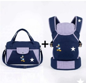 2-in-1 Premium Baby Travel System: Ergonomic Carrier & Spacious Diaper Bag Matching Bundle