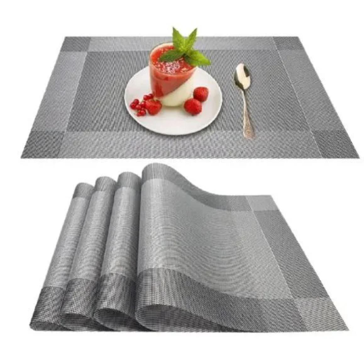 6pcs Table Mat PVC Western Table Mat Plastic Woven Heat Insulation Table Mat Manufacturer Sells to Nordic Table Mat Kitchen & Dining Room Appliances Long Tableware Etc Cups Holiday Gift Home