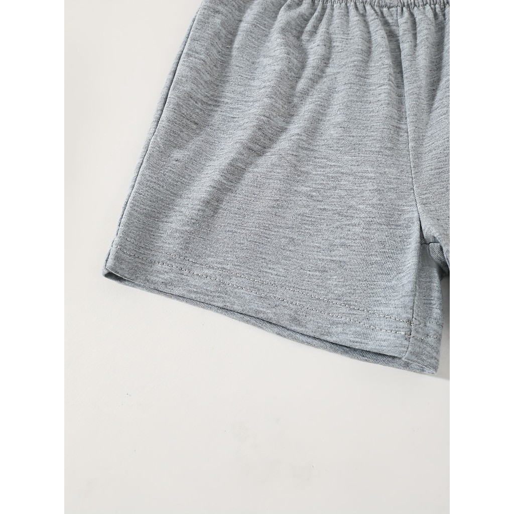 【6M-3Y】 Baby Boys 2-Piece Outfit: Striped Sleeveless Polo Tank with Bear Patch + Solid Knit Shorts – Breathable Summer Vacation Set