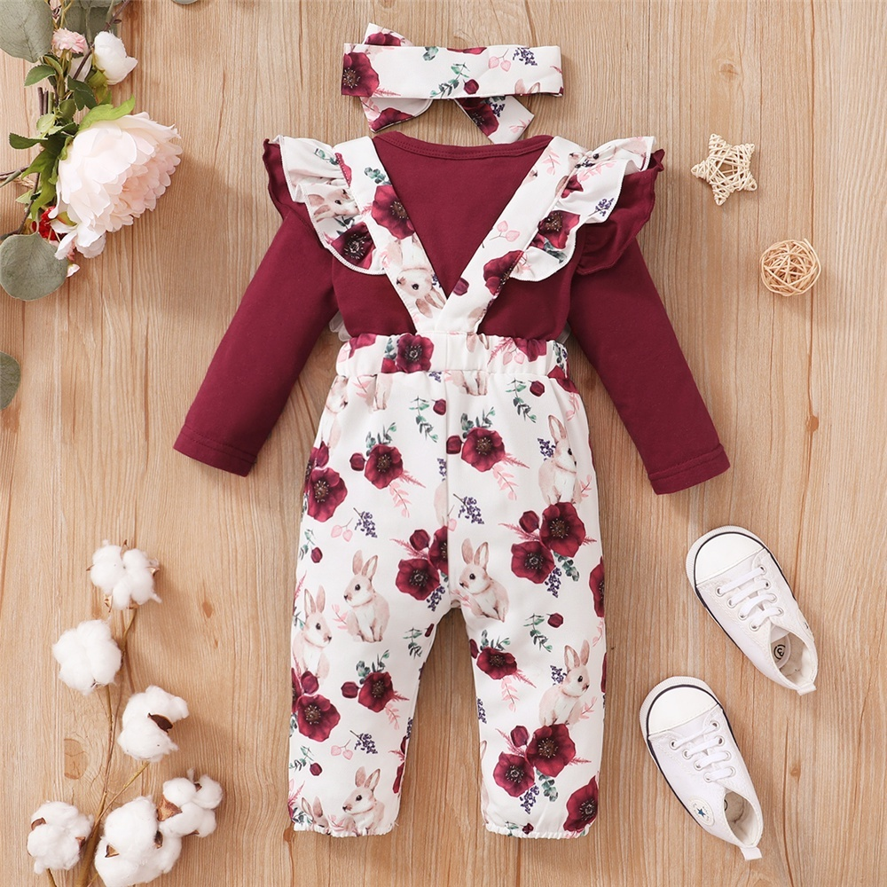 Catpapa girl | Outfit for 1-24Months Newborn&Toddler Baby Girl Leisure Longsleeves Floral Romper Set Comfortable Trendy Jumpsuit | Babies dress | Cute baby dresses | BabyFashion
