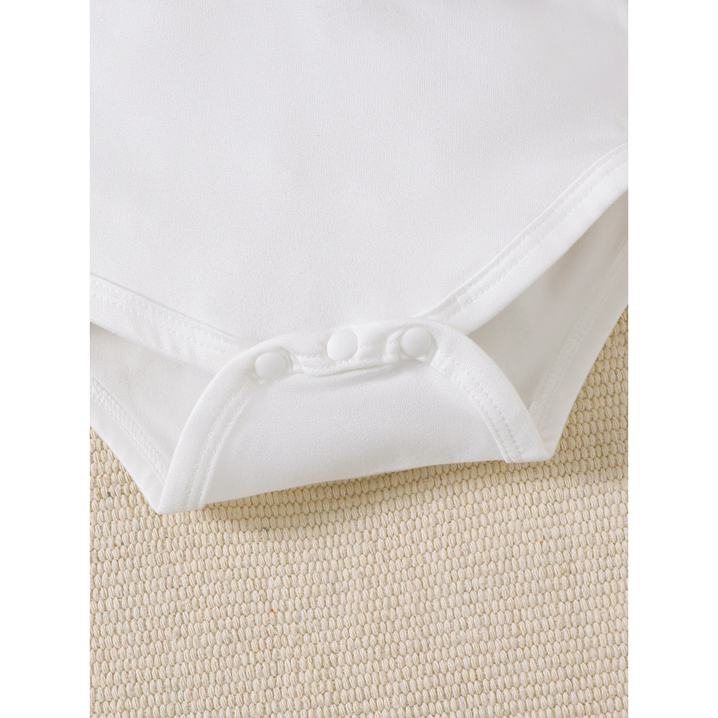 【 1-18 months 】 Boys' Blue & White Gentleman 2PCS Outfit | Long-Sleeve Bodysuit + Suspender Pants with Bow Tie | Baby First Birthday Outfit | Fashionable Formal & Versatile Wear