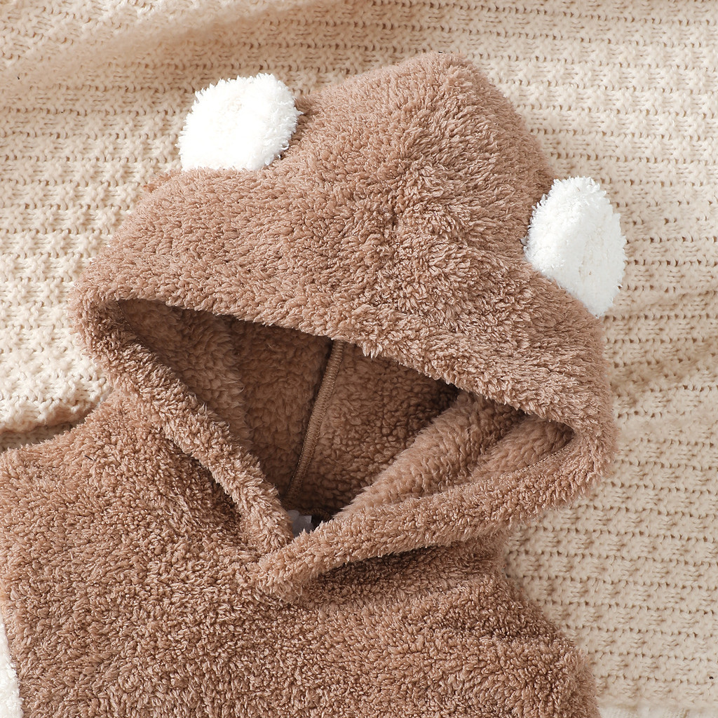 Catpapa girl | 0-3 Years Toddler Baby  Girl Winter Clothes Set Brown Bear Velvet Long Sleeved Hooded Sweatshirt with Pants | Cute baby dresses | BabySuit | Soft