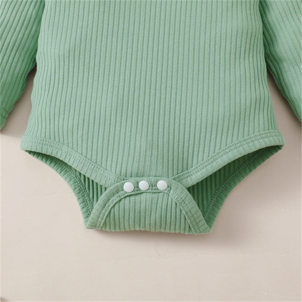 【 0-18 months 】Girl's Green Lace Ruffle Floral Print 3PCS Outfit | Spring Baby Princess Romper Set | Sweet Floral & Ribbed Design | Casual Flared Pants & Headband | Breathable and Comfortable