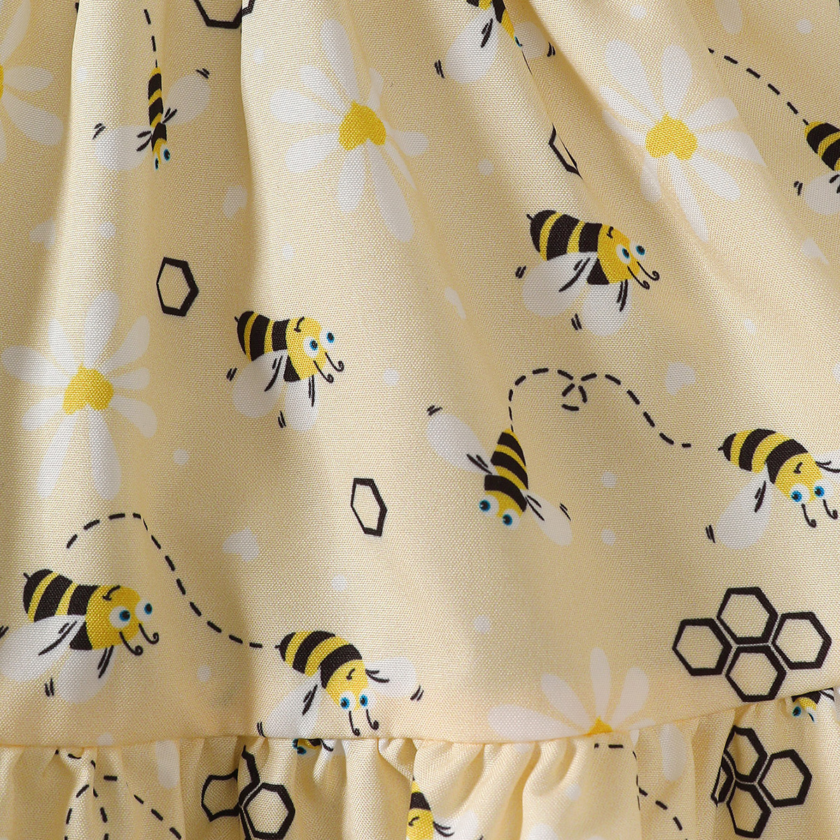 0-2 Years Baby Girl's Bee-Print Dress Set with Headband: Adorable & Breathable for Summer Play, Perfect for Infant & Toddler