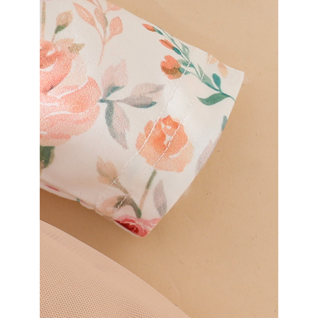 3-24Months Toddler Baby Girl Long Sleeved Floral Dress Apricot Fashion Dress with Headband Infant Baby Girl Cute Daily Wear