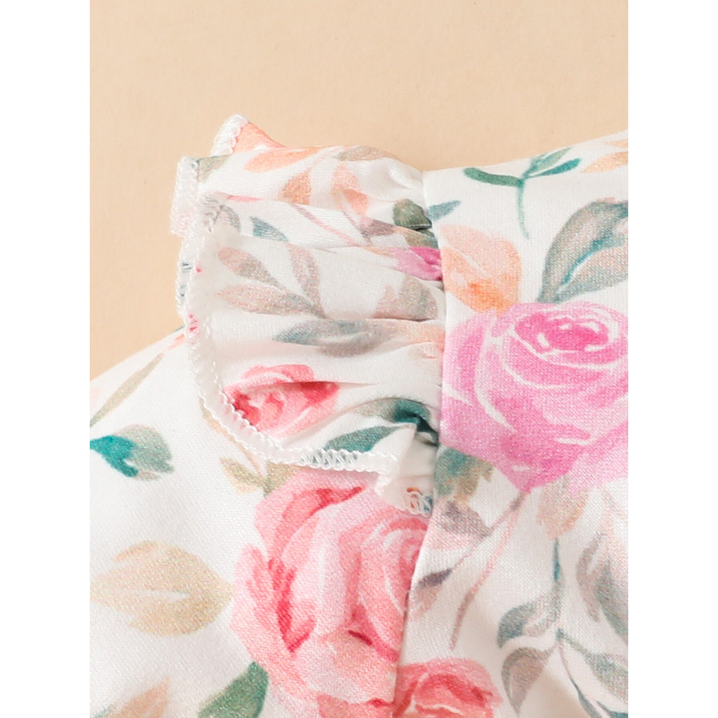 3-24Months Toddler Baby Girl Long Sleeved Floral Dress Apricot Fashion Dress with Headband Infant Baby Girl Cute Daily Wear