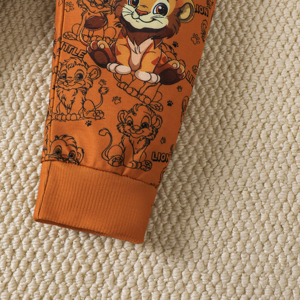 Lion King anime printed jumpsuit Boy's Winter Suit Baby Suit  Infant  Boy Line Printed Coat Outwear Knitted Suit