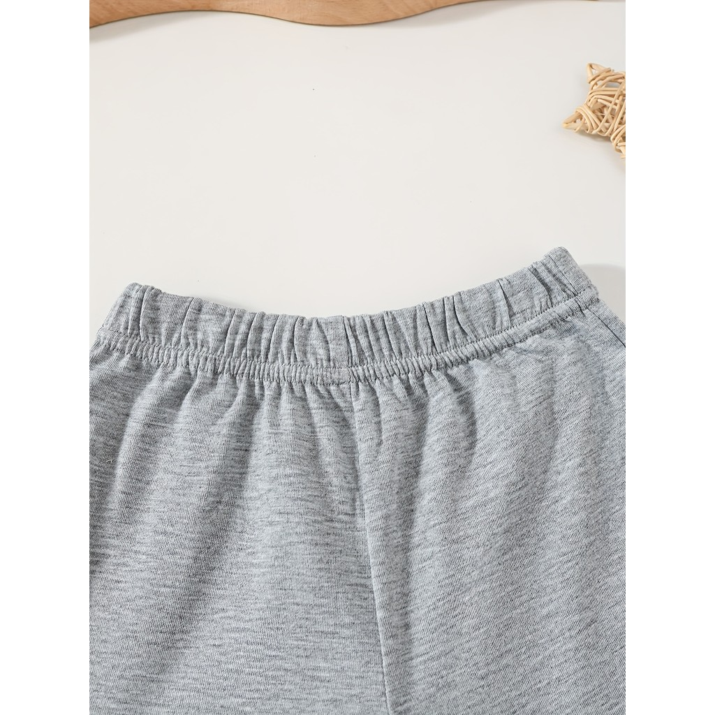 【6M-3Y】 Baby Boys 2-Piece Outfit: Striped Sleeveless Polo Tank with Bear Patch + Solid Knit Shorts – Breathable Summer Vacation Set