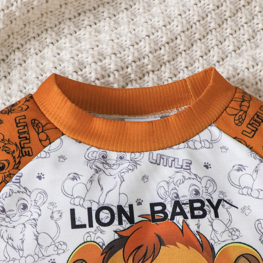 Lion King anime printed jumpsuit Boy's Winter Suit Baby Suit  Infant  Boy Line Printed Coat Outwear Knitted Suit