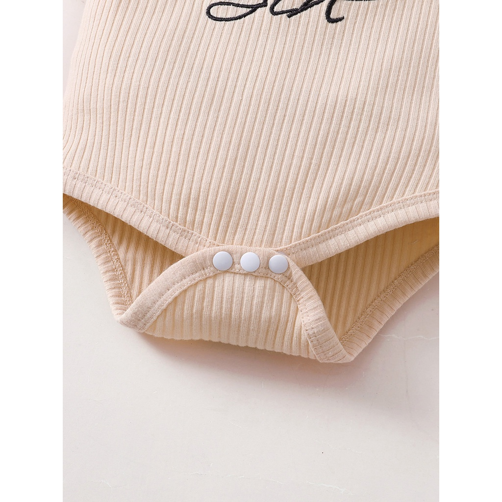 0-18 Months Newborn Baby Girl 3pcs Clothing Set Letter Print Long Sleeve Bodysuit with Pants Headwear Fashion Cute Infant Baby Girl Daily Outfit