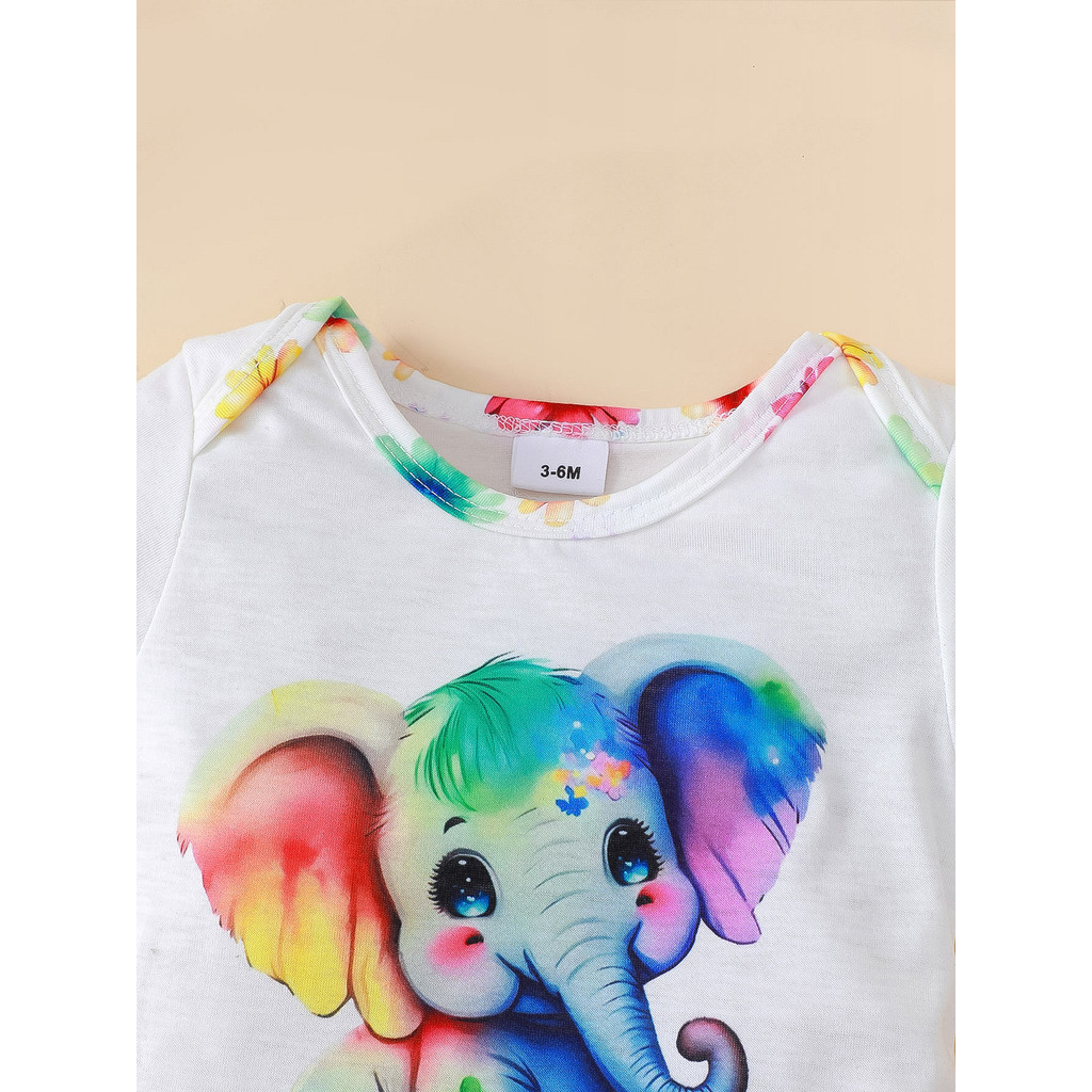 0-24 Months Newborn Baby Girls Short Sleeved Jumpsuits 3pcs Printed Flowers Shorts + Bowknot Headband Baby Girl Summer Clothes Set Holiday Style Birthday Party Outfit